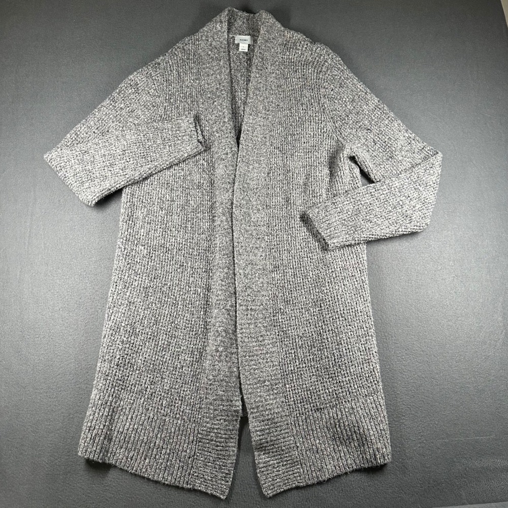Old Navy Duster Cardigan Womens L Heather Gray Long Sleeve Open Front